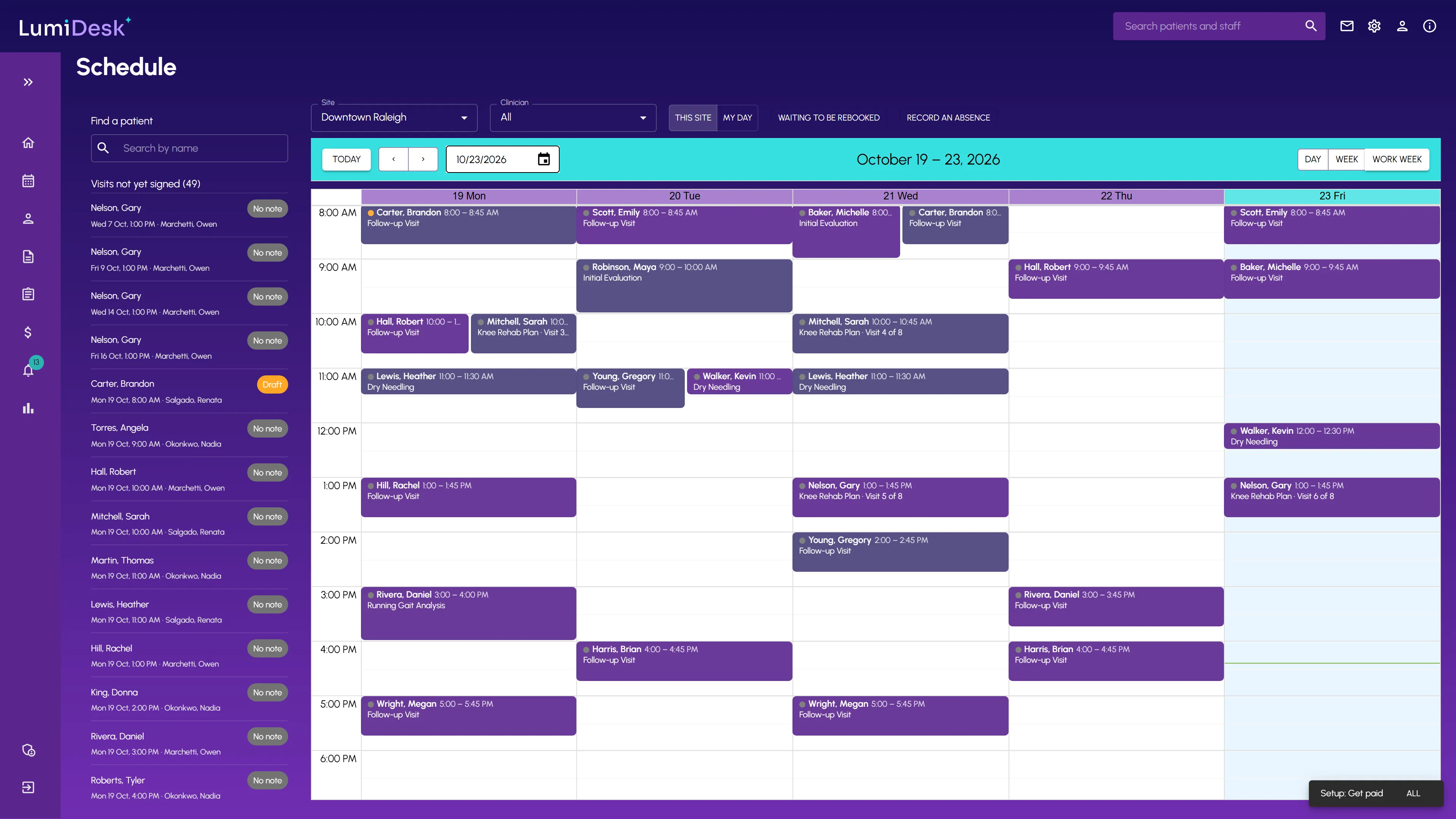 Workflow diagram of the booking flow, swapped for a calendar screenshot